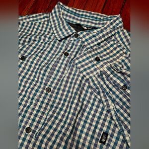 North Face Mens 2XL XXL Multicolor Check Plaid Long Sleeve Button Up Shirt C1